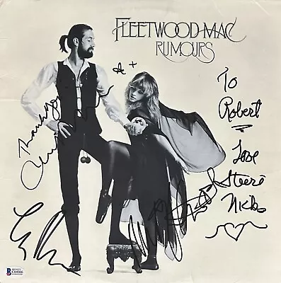 Fleetwood Mac Signed Album Rumors Stevie Nicks Autographed Vinyl +3 Beckett Jsa! • $14999