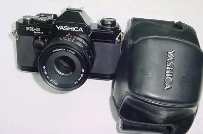 Yashica FX-D Quartz 35mm Film SLR Manual Camera With 50mm F/2 ML Lens - Black • £114.96