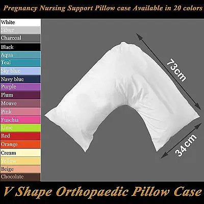 £7.99 • Buy New V Shaped Orthopedic *PILLOW* With Following Color Free Polycotton Pillowcase