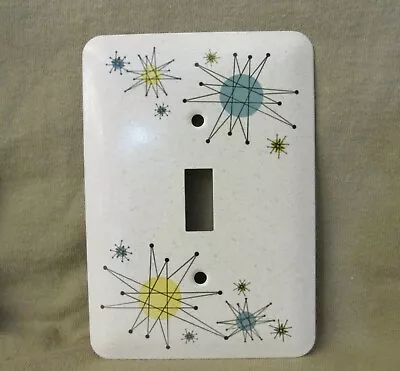 Atomic Starburst - Metal Light Switch Cover -Faux Franciscan Stoneware- Style 2  • $13.95