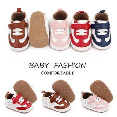 Newborn Baby Boy Girl Pram Shoes Infant Sneakers Toddler PreWalker Trainers 0-18 • £5.95