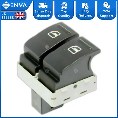 Electric Window Control Switch Double Buttons For VW Transporter T5&T6 2003-2016 • £12.57