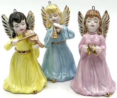 Lot Of 3 Vintage Hand Painted Angel Bell Ornaments Christmas Decorations Xmas  • $44.95