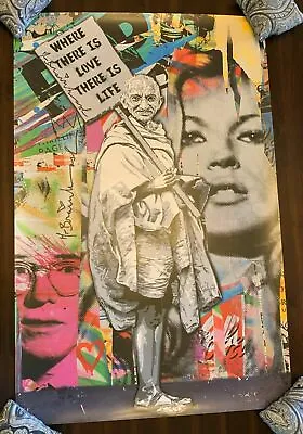 Mr. Brainwash   Gandhi Where There Is Love   Authentic Lithograph Print Poster • $874.95