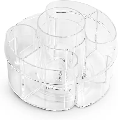 360 Rotating Makeup Organizer Small Cosmetic Shelf Holder Spinning Clear Storage • $16.03