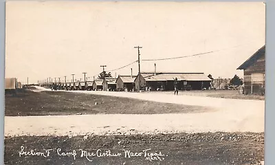 CAMP MACARTHUR BARRACKS C1910 Waco Tx Real Photo Postcard Rppc Section F Fort • $10