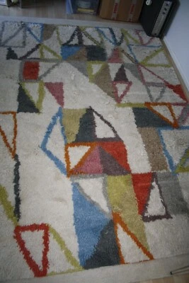 £99 • Buy Large Modernist HABITAT SIMONE Geometric Abstract Wool Rug 240 X 175cms