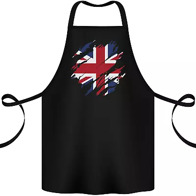 Torn British Flag Union Jack Britain Cotton Apron 100% Organic • £12.99