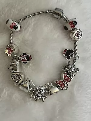 MICKEY MOUSE 11 Charm Bracelet With Claw Clasp New • $14.99