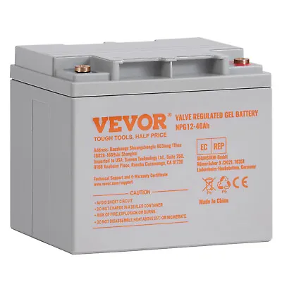 VEVOR Deep Cycle Battery 12V 40 AH AGM Marine Rechargeable BatteryCertified • $70.99