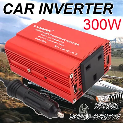 Power Inverter 300W/600W DC 12V To AC 230V /240V Adapter Converter Car Camping • £19.99