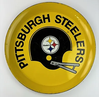 Vintage Pittsburgh Steelers NFL 14  Metal Beer Serving Bar Tray Football 1970s • $19.95