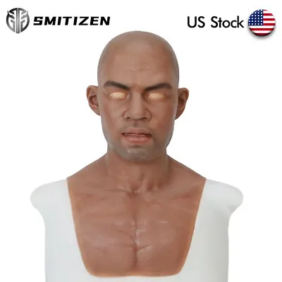 Smitizen Realistic Silicone Human Mask Male Masken Fake Face Cosplay Costume • $258