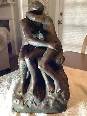 Vintage Marwal Ind. Inc. 12” Nude Sculpture With A Man And Woman Kissing • $120