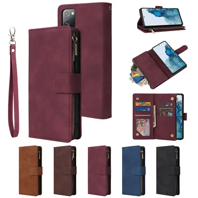 Zipper Wallet Leather Flip Cover Case For Samsung S24 S23 S22 S21 S20 S10 S9 S8+ • $24.19