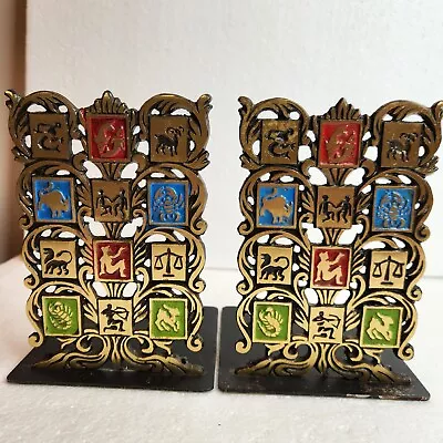 Vintage Brass Zodiac Signs Book End Made In Israel Sabra • $35