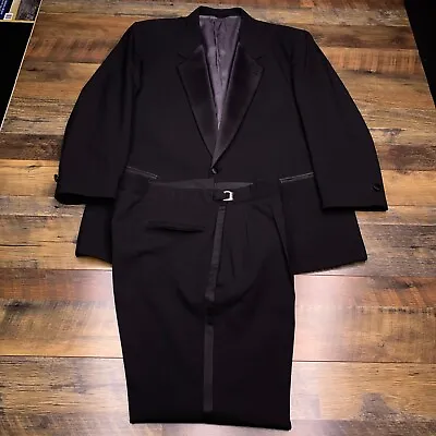 Vintage Christian Dior Tuxedo Suit 50L Black Pants 39x30.5 USA 2 Piece • $175