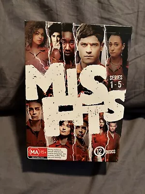 Misfits The Complete Series Season 1 2 3 4 & 5 DVD Box Set Region 4 TV UK • $32.62