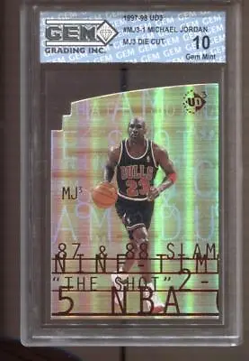 1997-98 Michael Jordan UD3 MJ3 Die Cut #1 Gem Mint 10 Chicago Bulls GOAT HOF • $170.99