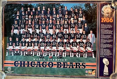 Chicago Bears 1986 World Champion Poster Mike Ditka Walter Payton  • $10