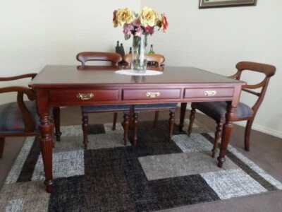 $30 • Buy Mahogany Dining Table & 6 Upholstered Chairs 