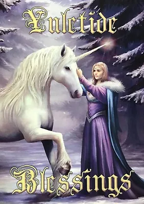 Pure Magic Unicorn Yule Pagan Wicca Alternative Card Christmas Ann Stokes AN87 • £2.90