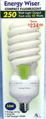 Bulbrite 55W / 250W 120V A19 Soft Daylight Twist CFL E26 Medium Base CF55C/SD • $21.88