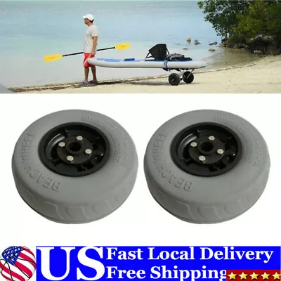 $47.99 • Buy 9  Pneumatic PU Tire Beach Wheel Balloon Wheel For Kayak Cart Beach Trolley 2PC