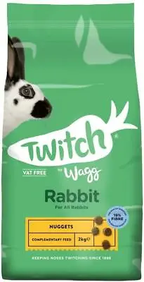 Wagg Twitch Fibre Rabbit Food Complementary Complete Diet Nuggets 2kg • £6.84
