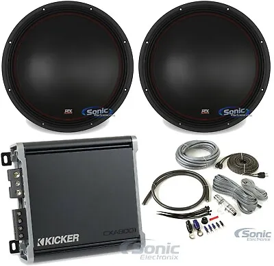 2) MTX 5515-22 15  1600W DVC Car Audio Subwoofers+Kicker Amplifier+Amp Kit • $659.94