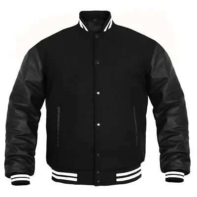 £105.99 • Buy New Letterman Baseball College Varsity Jacket Wool With Genuine Leather Sleeves