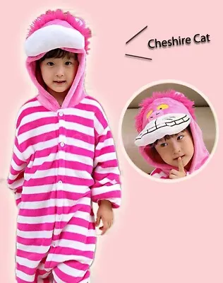  Cheshire Cat Onesie Animal Kigurumi Pajamas Unisex Sleepwear Cosplay Costume • $29.95