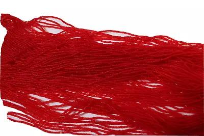 Vintage/Antique Micro Seed Beads-14/0- 16/0 Transparent Matte Cherry Red Hanks • $5.95