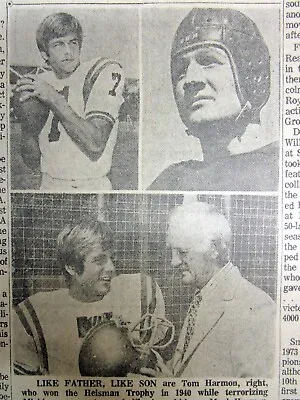 1973 Newspaper Wth Photo Of  NCIS  TV Star MARK HARMON As A UCLA Football Player • $20