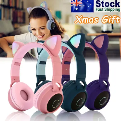 $24.99 • Buy Wireless Cat Ear Headphones Bluetooth 5.0 Noise Cancelling Kids Girls Headset