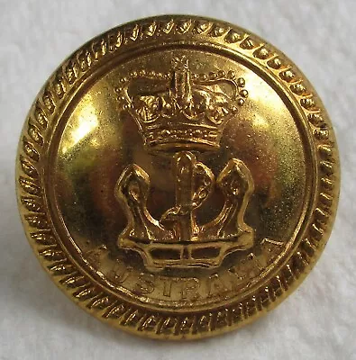 1950's: ROYAL AUSTRALIAN NAVY GILDED BRASS BUTTON  (Large 23mm Stokes & Son) • £4.99