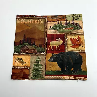 Set Of 4 Bear Moose Stag Deer Elk Rustic Lodge Cabin Hunting Throw Pillow Covers • $10