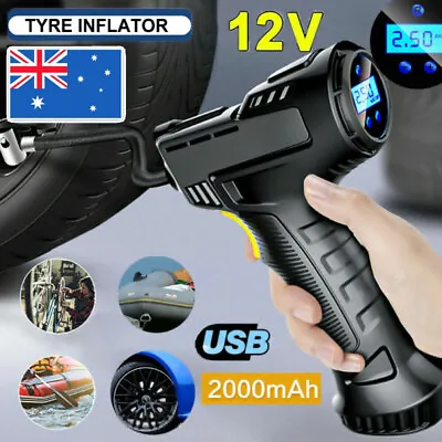 Automatic Cordless Car Tyre Inflator Handheld LCD Digital Air Compressor Pump AU • $26.99