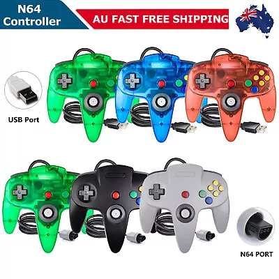 Wired N64 Controller USB Remote Gamepad Joystick For Nintendo N64 Game System AU • $35.14