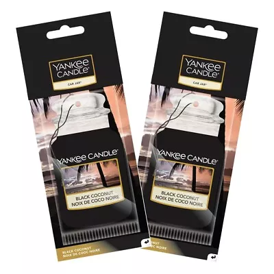 2x Yankee Candle 2D Car Jar Air Freshener Freshner Fragrance Scent BLACK COCONUT • £5.99