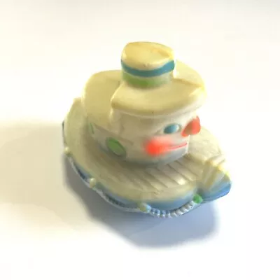 Vintage 1980s Tug Boat Rattle Wobble Baby Toy Plastic Hong Kong White Blue • $7.50