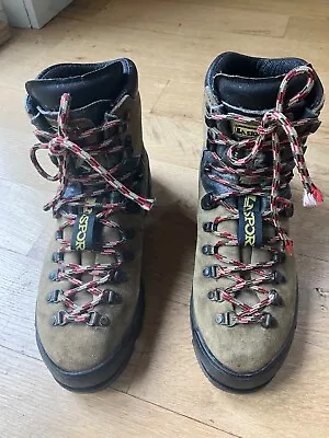 Vintage La Sportiva Makalu Suede Leather Hiking Boots Trek Mountaineering Sz 10 • $60