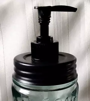 SOAP PUMP DISPENSER KIT ~ Mason Jar ~ BLACK STEEL LID & PUMP Primitive Vintage • $7.99