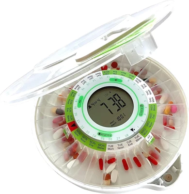£94.70 • Buy Automatic Pill Medication Dispenser W/ 9Alarms Transparent Lid | Secure Lock Box