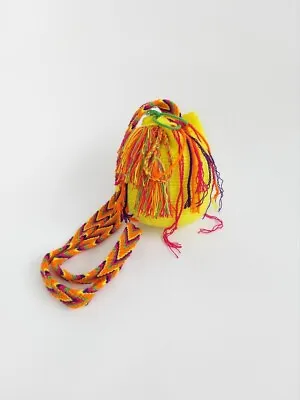 Wayuu Mochila Colombian Crossbody Bag Small Size Neon Crosses Handmade Purse. • $16.99