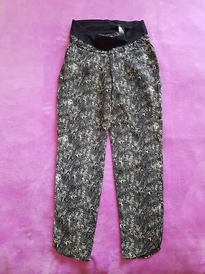 H&M Mama Maternity Size 8/EUR 36 Lightweight Animal Print Summer Trousers • £9.50