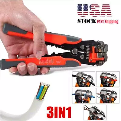 3IN1 Wire Striper Cable Cutter Stripper Crimper Pliers Electrical Tool Home Auto • $13.99