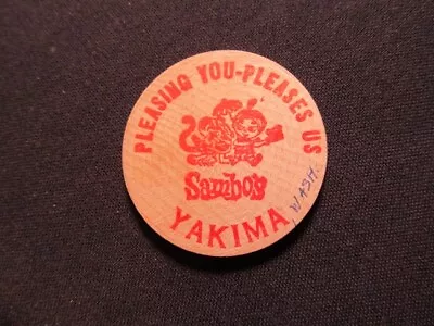 Yakima Washington Wooden Nickel Token - Sambo's Wooden G/F Cup Coffee Coin V2 • $3.99