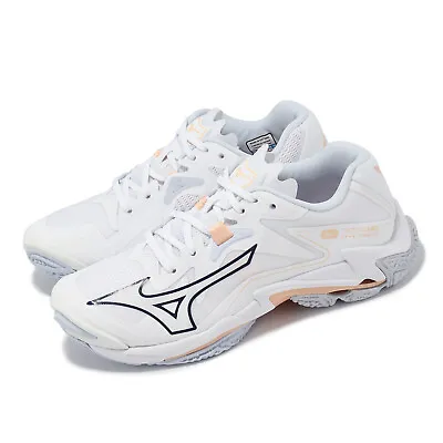 Mizuno Wave Lightning Z8 White Orange Women Volleyball Sports Shoes V1GC2400-35 • $126.15