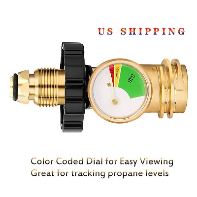 Propane Tank Gauge RV Pressure Brass Adapter Gas Level Meter Grill BBQ Indicator • $14.89